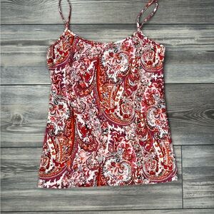 Ann Taylor LOFT Paisley Print Spaghetti Strap Top Size Medium